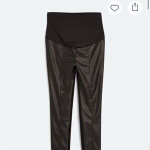 Maternity Black Faux Leather Leggings
